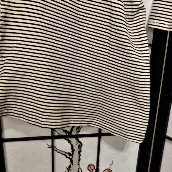 Obey Stripped White Black Stretchy Tunic Size 6 - Picture 3 of 8